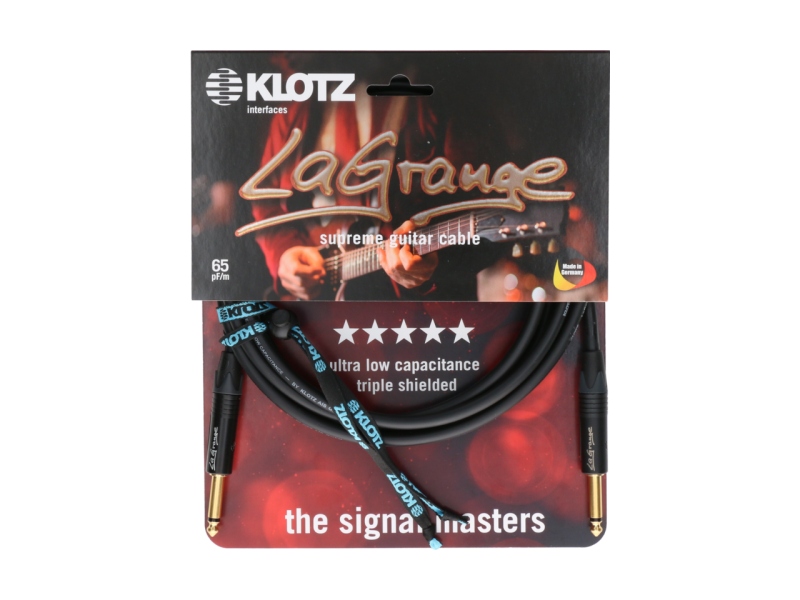 Klotz LaGrange supreme guitar cable - 6 m - straight - straight - gold-plated