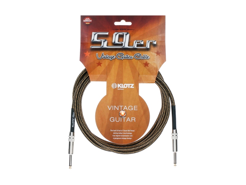 Klotz '59 pro Vintage guitar cablejack plug: straight - straight - 6 m