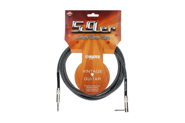 '59 pro Vintage guitar cablejack plugs: straight - angled - 3 m