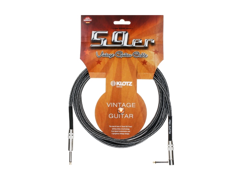 Klotz '59 pro Vintage guitar cablejack plugs: straight - angled - 4.5 m