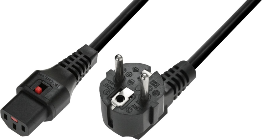 P&H London IEC Power Cable locking 3x1.0 1m bk