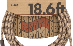 Cablu de instrument/chitară Fender Festival Instrument Cable Straight/Angle 5.5m Pure Hemp Brown Stripe