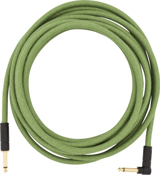 Fender Festival Instrument Cable - Straight/Angle 5.5m - Pure Hemp - Green