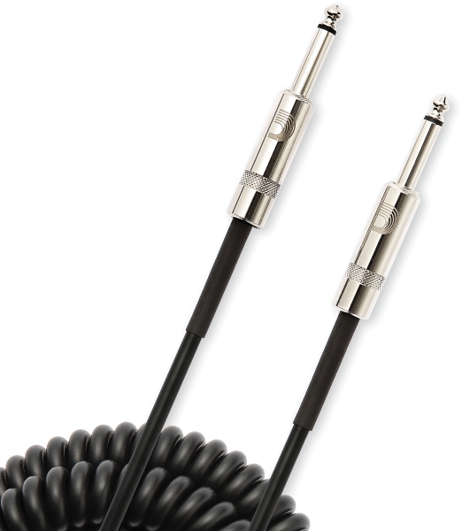 Daddario Custom Series Coiled Instrument Cable Black 9.14 m
