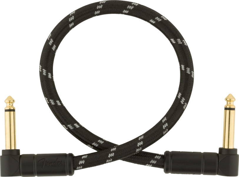 Fender Deluxe Series Instrument Cable Angle/Angle 1' Black Tweed