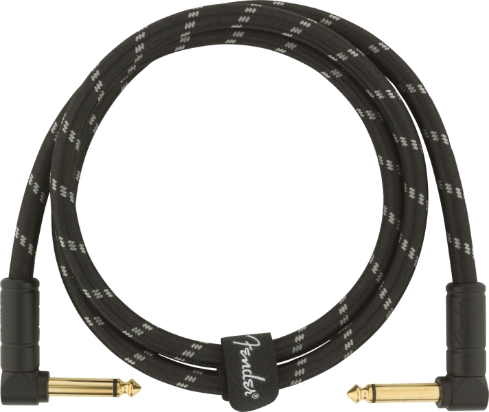 Fender Deluxe Series Instrument Cable Angle/Angle 3' Black Tweed