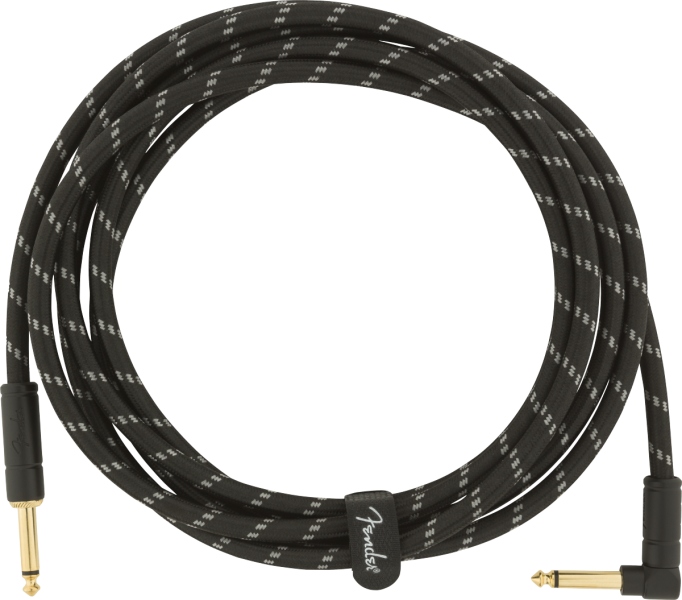 Fender Deluxe Series Instrument Cable Straight/Angle 10' Black Tweed