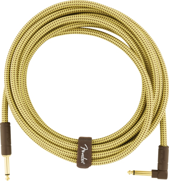 Fender Deluxe Series Instrument Cable Straight/Angle 15' Tweed