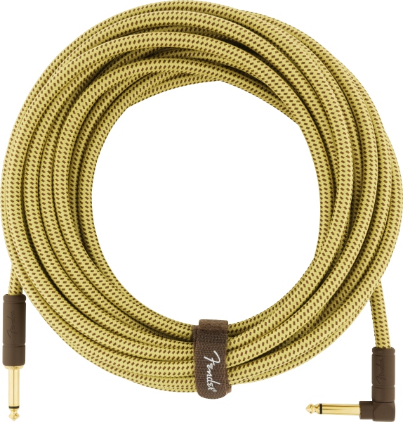 Fender Deluxe Series Instrument Cable Straight/Angle 25' Tweed