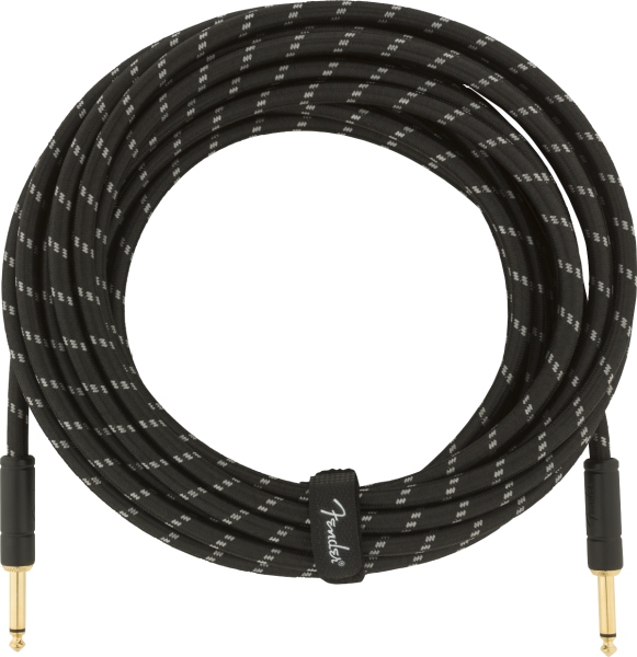 Fender Deluxe Series Instrument Cable Straight/Straight 25' Black Tweed