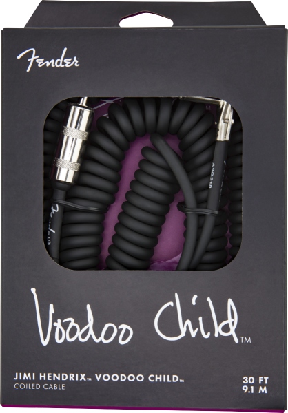 Fender Hendrix Voodoo Child Coil Instrument Cable Straight/Angle 30' Black
