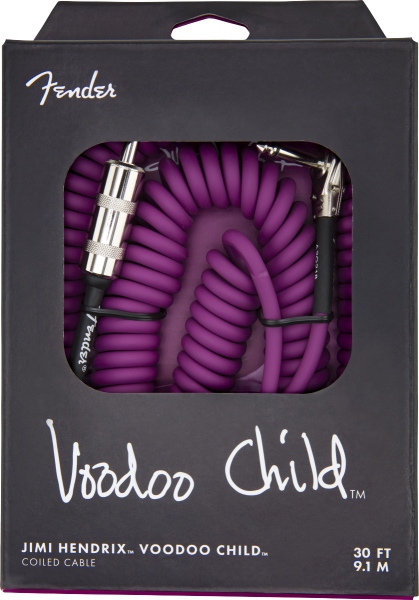 Fender Hendrix Voodoo Child Coil Instrument Cable Straight/Angle 30' Purple