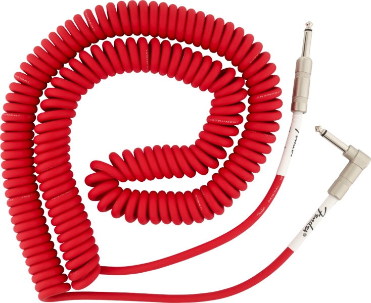 Fender Original Series Coil Cable Straight-Angle 30' Fiesta Red