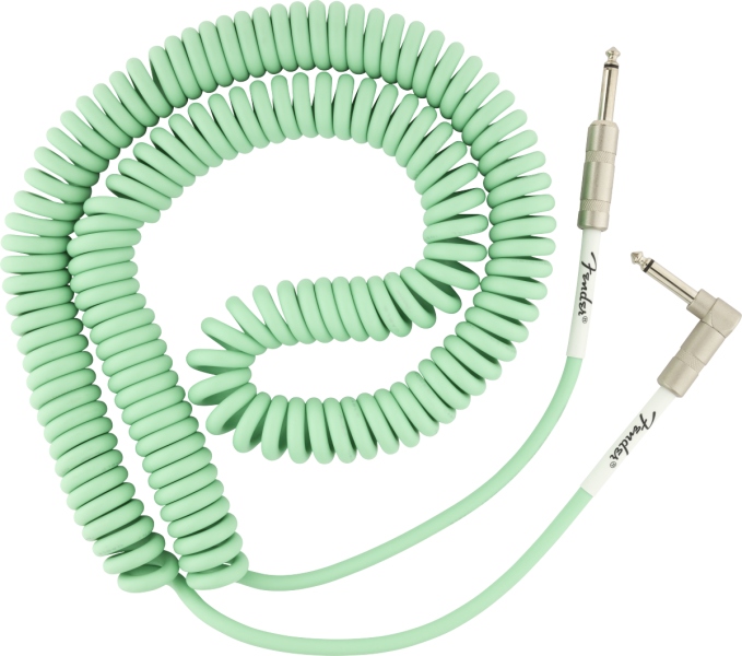 Fender Original Series Coil Cable Straight-Angle 30' Surf Green