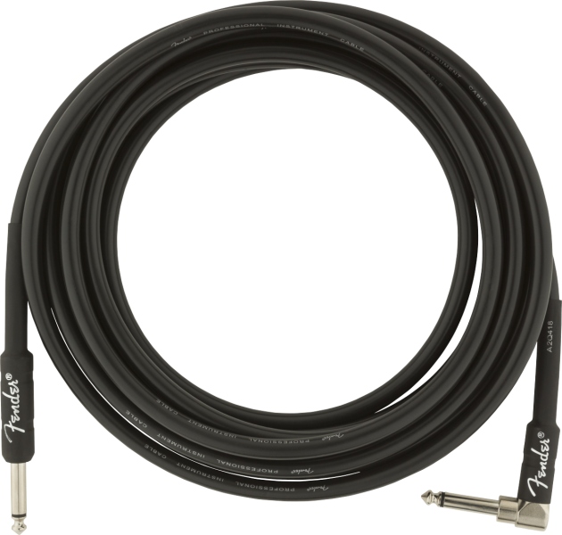 Fender Professional Series Instrument Cables Straight/Angle 15' Black