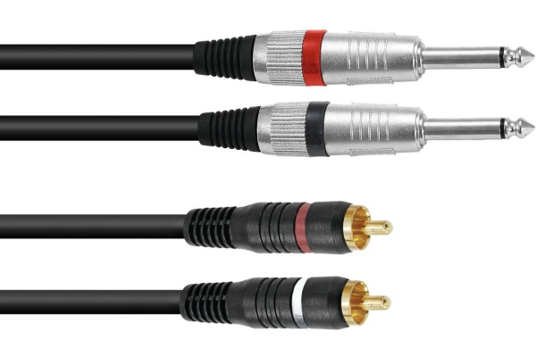 Adaptercable 2xJack/2xRCA 1m bk