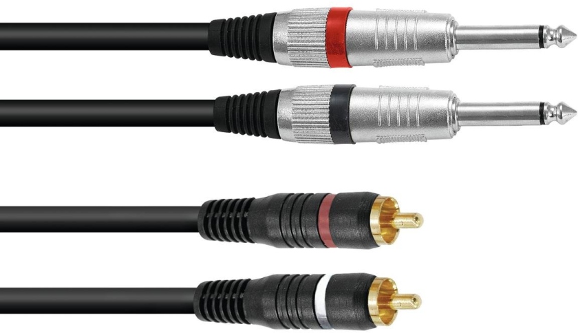 Omnitronic Adaptercable 2xJack/2xRCA 1m bk