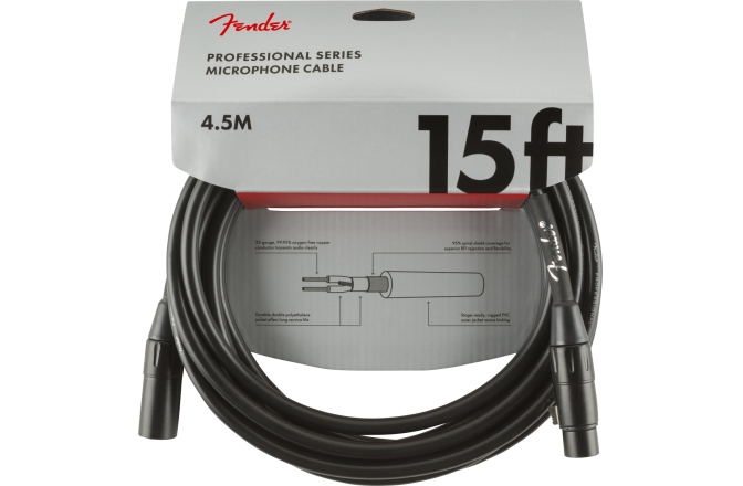 Cablu de Microfon Fender Professional Series Microphone Cable 15' Black