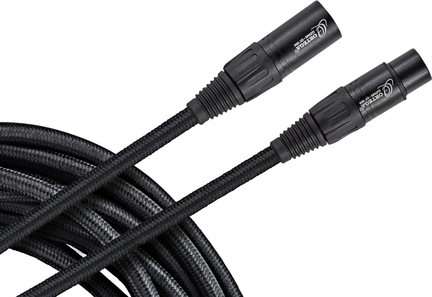 Ortega microphone cable XLR male / XLR female straight/straight - black cotton 6m/0,75q
