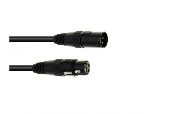 DMX cable XLR 3pin 1m bk