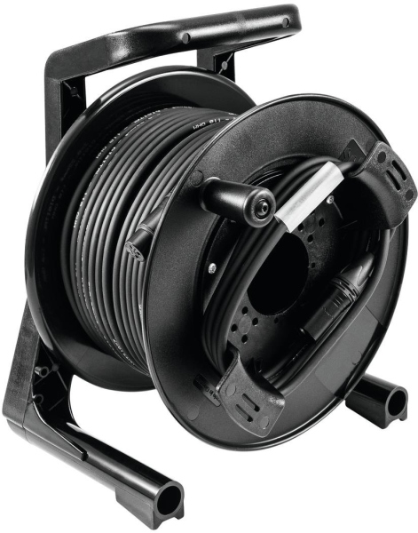 PSSO DMX cable drum XLR 30m bk Neutrik 2x0.22