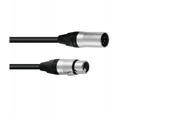 DMX cable XLR 5pin 3m bk Neutrik