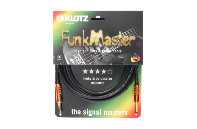 Cablu FunkMaster profesional Klotz FunkMaster high end guitar & bass cable - 3 m - straight - straight