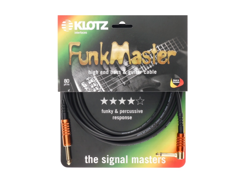 Klotz FunkMaster high end guitar & bass cable - 4.5 m - straight - angled