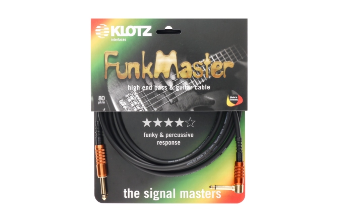 Cablu FunkMaster profesional Klotz FunkMaster high end guitar & bass cable - 6 m - straight - angled