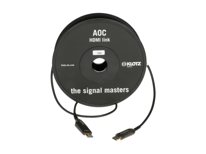 Klotz HDMI 2.0 AOC Link - active optical cable with detachable HDMI-A to HDMI-D adapter - 30 m