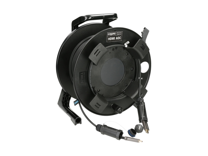 Klotz HDMI 2.1 AOC drum - active optical cablearmoured - plugs with protective caps - 100 m
