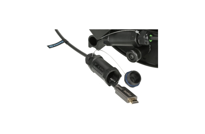 Cablu HDMI 8K blindat Klotz HDMI 2.1 AOC drum - active optical cablearmoured - plugs with protective caps - 100 m