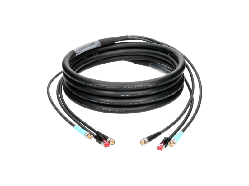 Klotz CAT5e & 12G SDI video hybrid cableRJ45 + 2x UHD BNCPro - 25 m