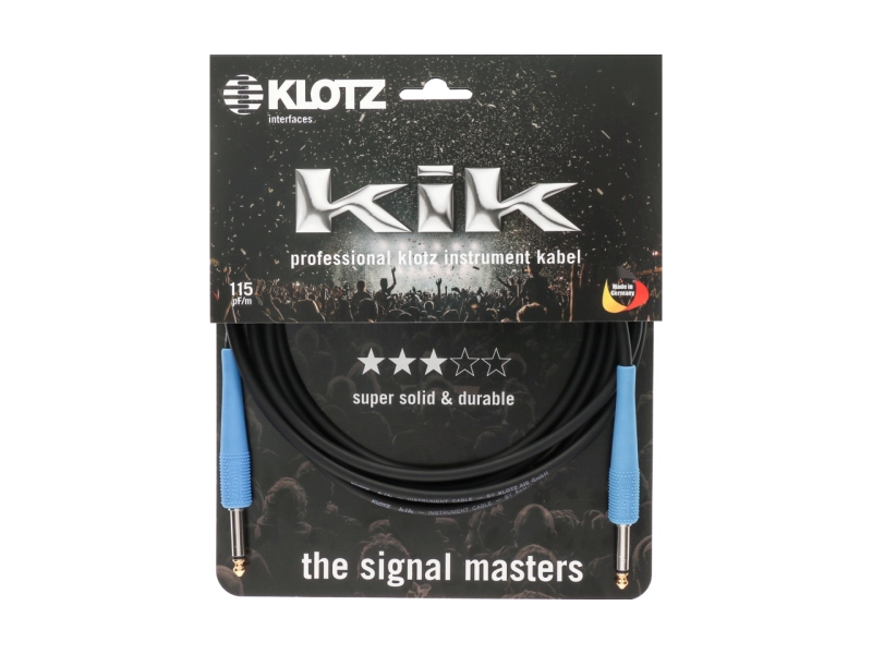 Klotz pro instrument cable with colored sleeves - 3 m - mountain blue