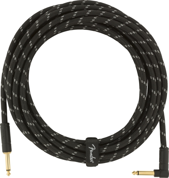 Fender Deluxe Instrument Cable, Straight/Angle, 5.5m, Black Tweed
