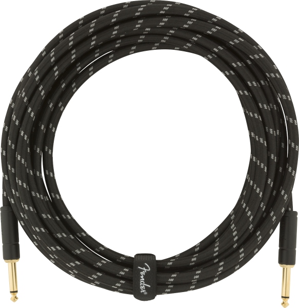Fender Deluxe Instrument Cable, Straight/Straight, 5.5m, Black Tweed