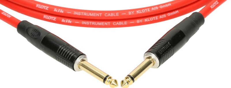 Klotz pro instrument cable with metal jack by KLOTZ - 3 m - red - straight - straight