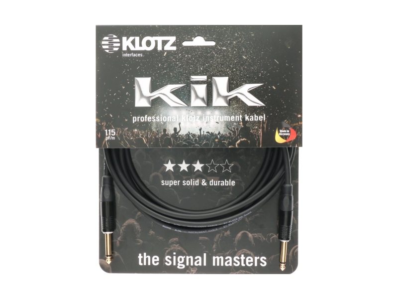Klotz pro instrument cable with metal jack by KLOTZ - 6 m - black - straight - straight