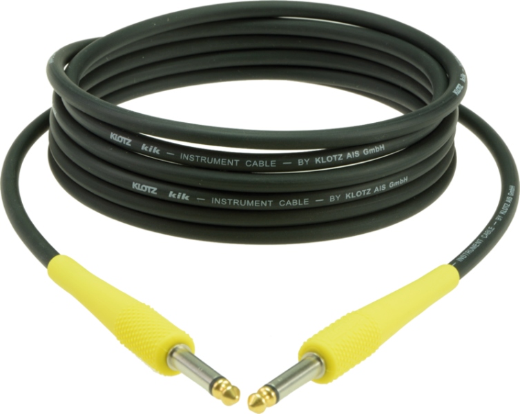 Klotz pro instrument cablewith colored sleeves - 4.5 m - lumi yellow