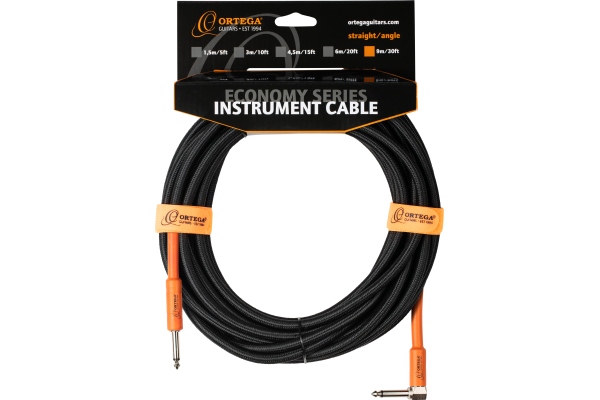 Instrument Cable - 9m/30ft. Black Tweed, STRAIGHT/ANGLE, Economy Series Instrument Cable - 9m/30ft. Black Tweed, STRAIGHT/ANGLE, Economy Series
