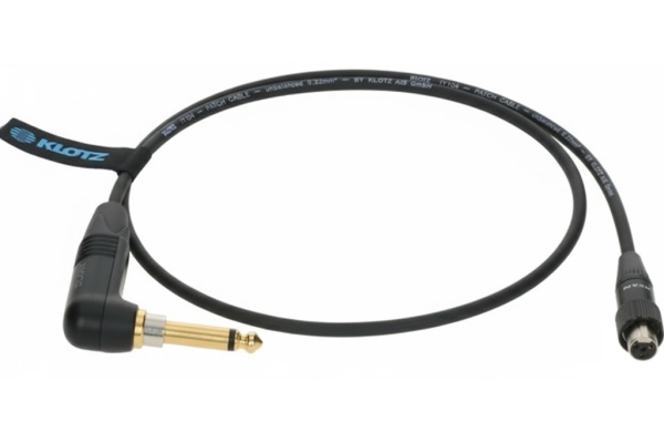 premium instrument cable for bodypack transmitters by ShureTQG (mini XLR 4p) - jack mono, gold plated - SilentPlug angled - TQG - 0.7m