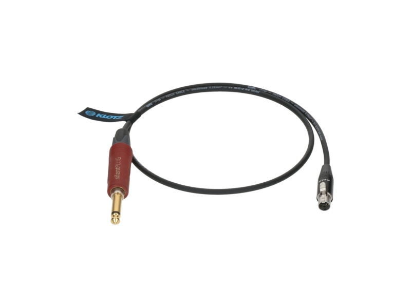 Klotz Premium instrument cable for bodypack transmitters by ShureTQG (mini XLR 4p) - jack mono, gold plated - SilentPlug straight - TQG - 0.7m
