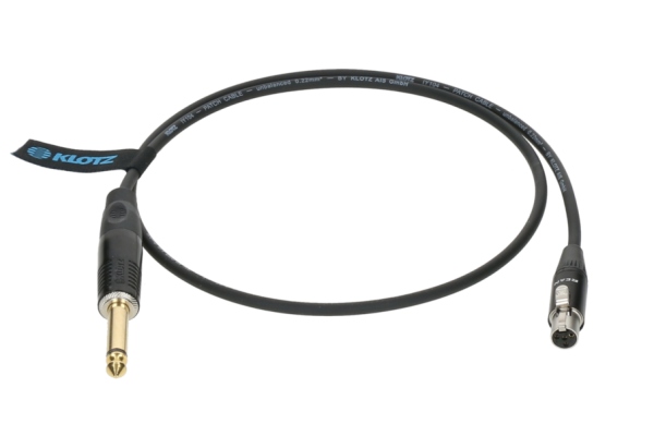 Premium instrument cable for bodypack transmitters by ShureTQG (mini XLR 4p) - jack mono, gold plated - SilentPlug straight - TQG - 0.7m