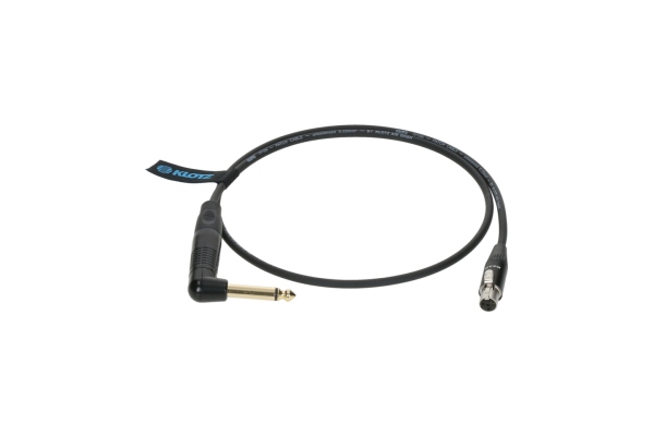 premium instrument cable for bodypack transmitters by ShureTQG (mini XLR 4p) - jack mono, gold plated - jack angled - TQG locking