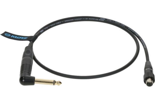 premium instrument cable for bodypack transmitters by ShureTQG (mini XLR 4p) - jack mono, gold plated - jack angled - TQG locking
