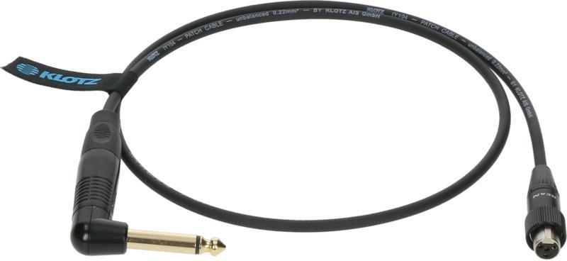 Klotz premium instrument cable for bodypack transmitters by ShureTQG (mini XLR 4p) - jack mono, gold plated - jack angled - TQG locking