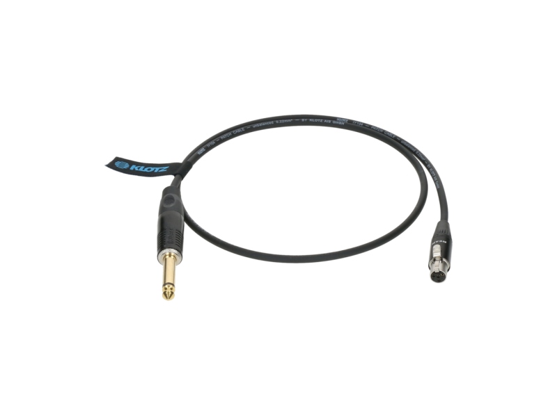 Klotz premium instrument cable for bodypack transmitters by ShureTQG (mini XLR 4p) - jack mono, gold plated - jack straight - TQG