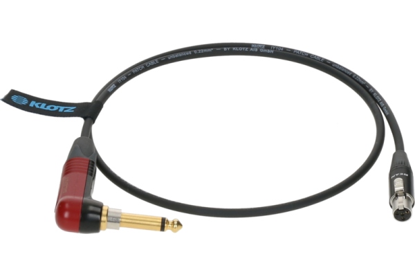 premium instrument cable for bodypack transmitters by ShureTQG (mini XLR 4p) - jack mono, gold plated - SilentPlug angled - TQG locking