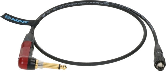 Klotz premium instrument cable for bodypack transmitters by ShureTQG (mini XLR 4p) - jack mono, gold plated - SilentPlug angled - TQG locking