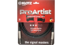 Cablu instrument profesional Klotz PRO ARTIST professional guitar cable with jacks from nickel and nickel-plated contacts - by Neutrik® - 3 m - straight - straight